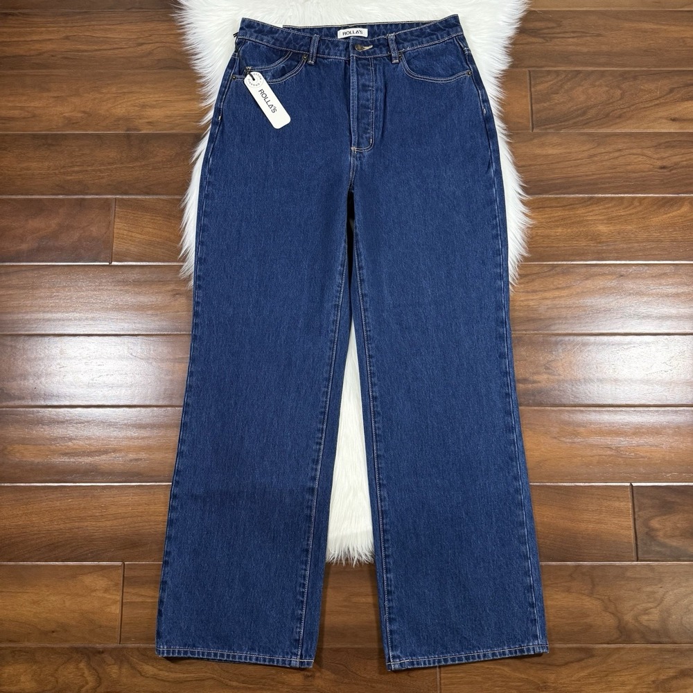 ROLLA'S Women's Size 29 Dark Indigo Wash Stevie Relaxed Straight Denim Jeans